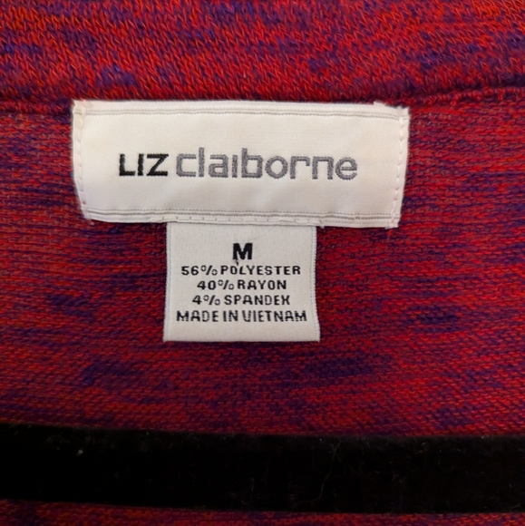 Liz Claiborne Red & Purple Knit Top - Picture 7 of 8